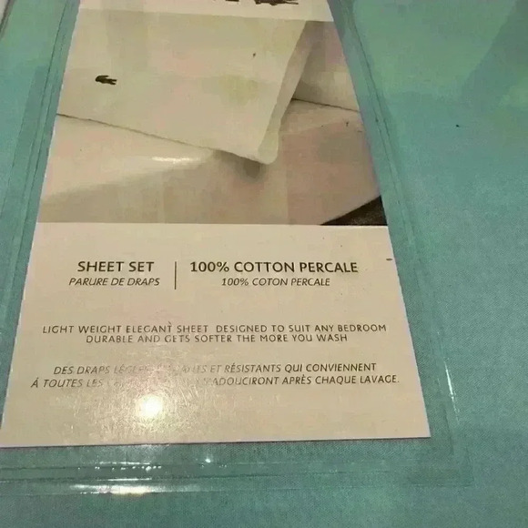 NIP Lacoste King SHEET SET
100% COTTON PERCALE in water blue - Picture 6 of 11